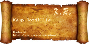 Kapp Rozália névjegykártya
